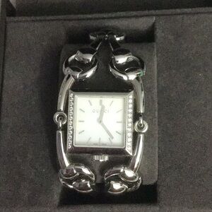 Gucci Signori Ladies Diamond Stainless Watch 
Horsebit Bracelet in Box Used